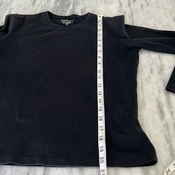 L.L.Bean Knit Top Size XS Black Cotton Long Sleeve Basic Gorpcore Base Layer - Picture 9 of 10